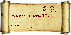 Pajenszky Dormán névjegykártya